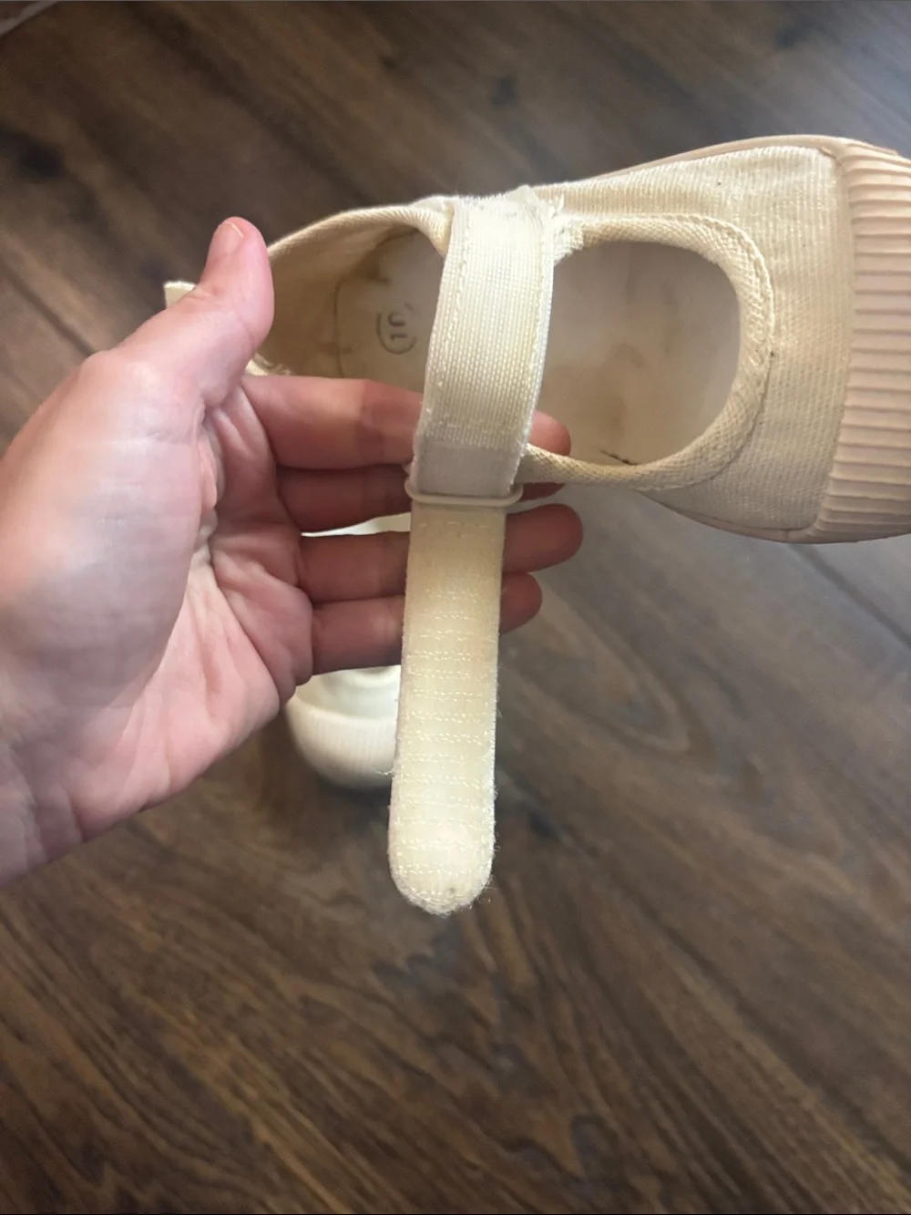 Cat & Jack Cream Canvas Mary Jane Shoes